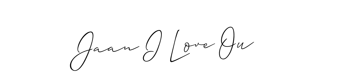 How to Draw Jaan I Love Ou signature style? Allison_Script is a latest design signature styles for name Jaan I Love Ou. Jaan I Love Ou signature style 2 images and pictures png