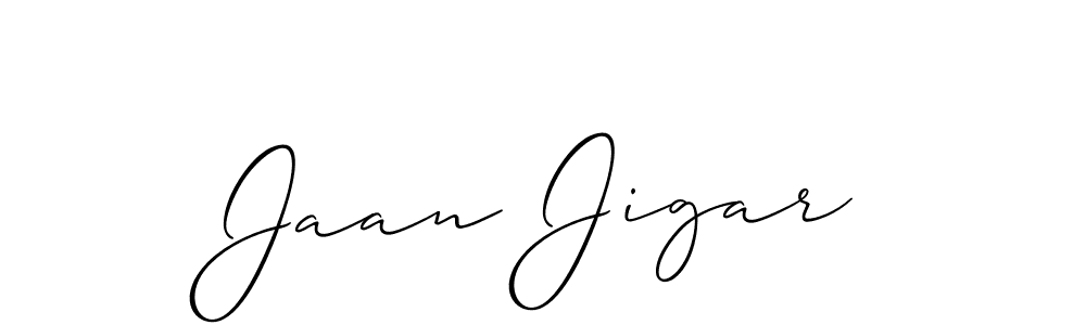 Similarly Allison_Script is the best handwritten signature design. Signature creator online .You can use it as an online autograph creator for name Jaan Jigar. Jaan Jigar signature style 2 images and pictures png