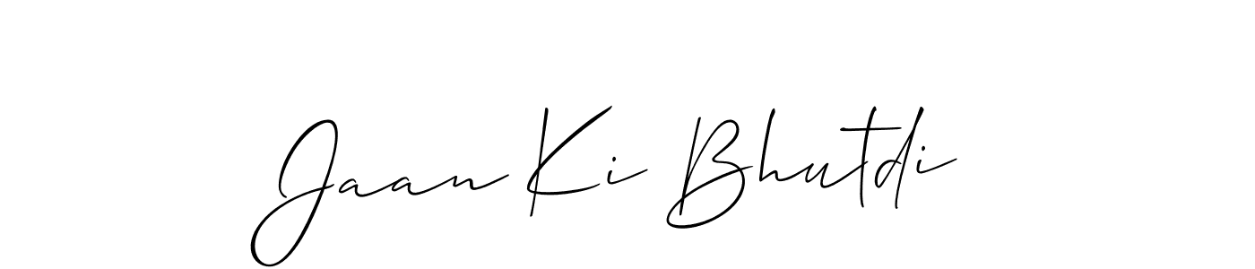 Make a short Jaan Ki Bhutdi signature style. Manage your documents anywhere anytime using Allison_Script. Create and add eSignatures, submit forms, share and send files easily. Jaan Ki Bhutdi signature style 2 images and pictures png