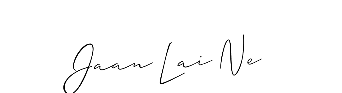 Make a beautiful signature design for name Jaan Lai Ne. With this signature (Allison_Script) style, you can create a handwritten signature for free. Jaan Lai Ne signature style 2 images and pictures png