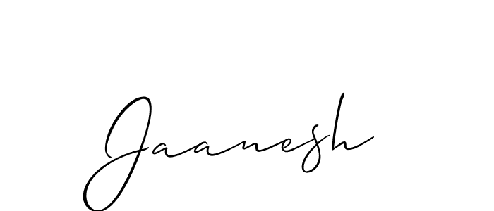 if you are searching for the best signature style for your name Jaanesh. so please give up your signature search. here we have designed multiple signature styles  using Allison_Script. Jaanesh signature style 2 images and pictures png