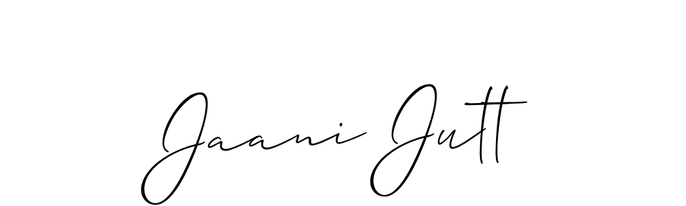 Create a beautiful signature design for name Jaani Jutt. With this signature (Allison_Script) fonts, you can make a handwritten signature for free. Jaani Jutt signature style 2 images and pictures png