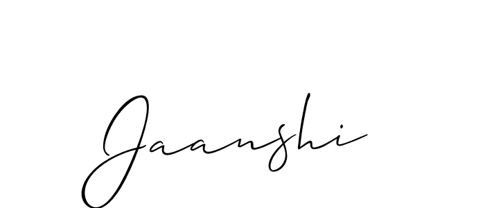 if you are searching for the best signature style for your name Jaanshi. so please give up your signature search. here we have designed multiple signature styles  using Allison_Script. Jaanshi signature style 2 images and pictures png