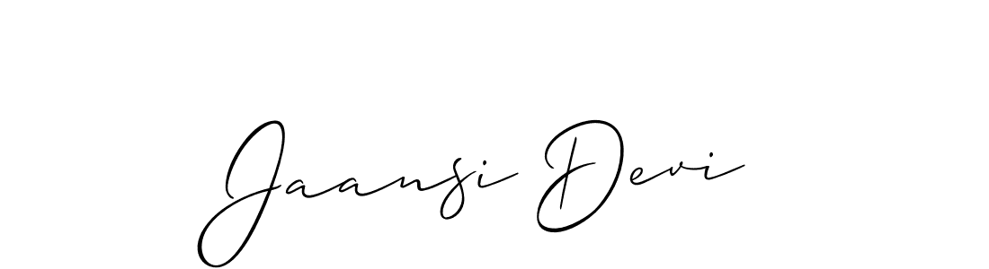 Make a beautiful signature design for name Jaansi Devi. With this signature (Allison_Script) style, you can create a handwritten signature for free. Jaansi Devi signature style 2 images and pictures png