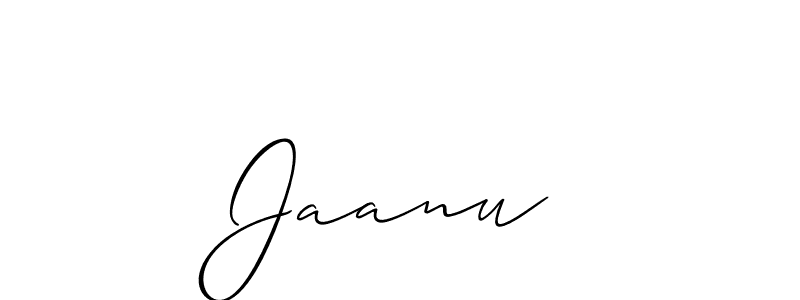 How to make Jaanu❤ name signature. Use Allison_Script style for creating short signs online. This is the latest handwritten sign. Jaanu❤ signature style 2 images and pictures png