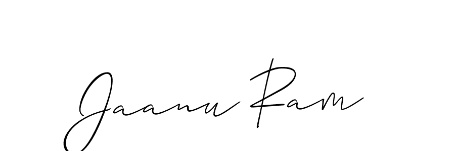 Design your own signature with our free online signature maker. With this signature software, you can create a handwritten (Allison_Script) signature for name Jaanu Ram. Jaanu Ram signature style 2 images and pictures png