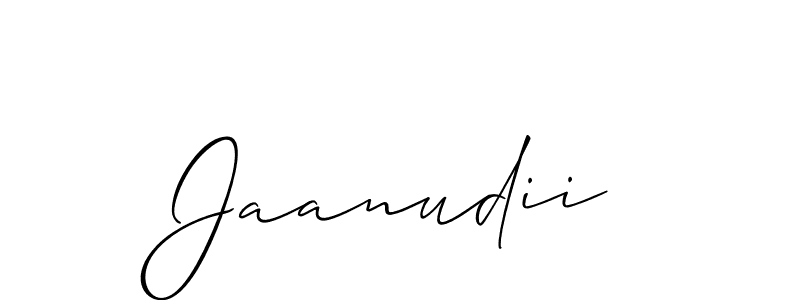 Create a beautiful signature design for name Jaanudii. With this signature (Allison_Script) fonts, you can make a handwritten signature for free. Jaanudii signature style 2 images and pictures png