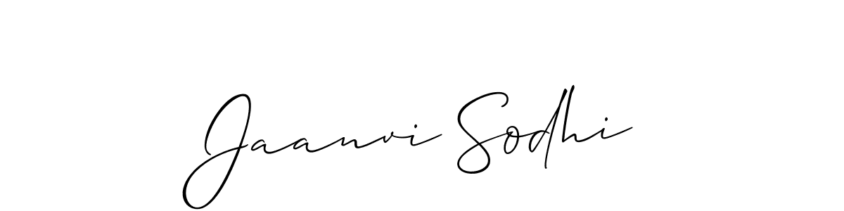 It looks lik you need a new signature style for name Jaanvi Sodhi. Design unique handwritten (Allison_Script) signature with our free signature maker in just a few clicks. Jaanvi Sodhi signature style 2 images and pictures png