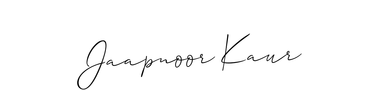 Use a signature maker to create a handwritten signature online. With this signature software, you can design (Allison_Script) your own signature for name Jaapnoor Kaur. Jaapnoor Kaur signature style 2 images and pictures png