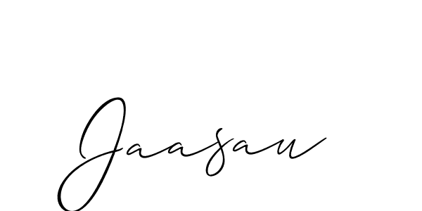 Use a signature maker to create a handwritten signature online. With this signature software, you can design (Allison_Script) your own signature for name Jaasau. Jaasau signature style 2 images and pictures png
