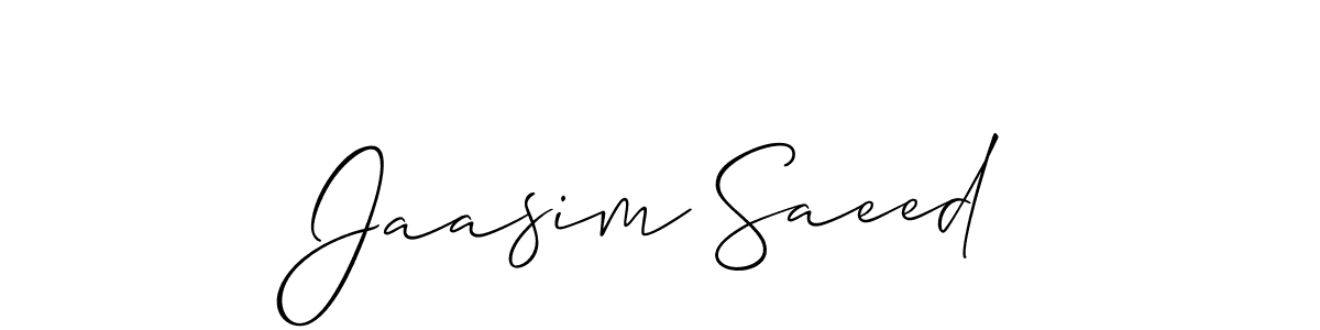 How to make Jaasim Saeed name signature. Use Allison_Script style for creating short signs online. This is the latest handwritten sign. Jaasim Saeed signature style 2 images and pictures png