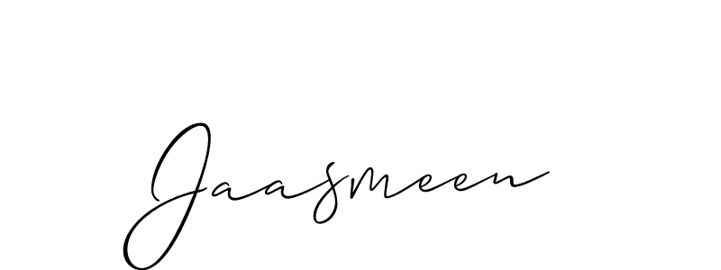 Use a signature maker to create a handwritten signature online. With this signature software, you can design (Allison_Script) your own signature for name Jaasmeen. Jaasmeen signature style 2 images and pictures png