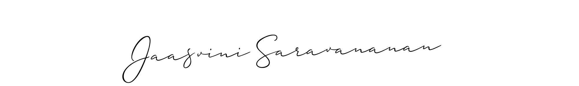 Create a beautiful signature design for name Jaasvini Saravananan. With this signature (Allison_Script) fonts, you can make a handwritten signature for free. Jaasvini Saravananan signature style 2 images and pictures png