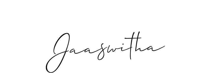 The best way (Allison_Script) to make a short signature is to pick only two or three words in your name. The name Jaaswitha include a total of six letters. For converting this name. Jaaswitha signature style 2 images and pictures png