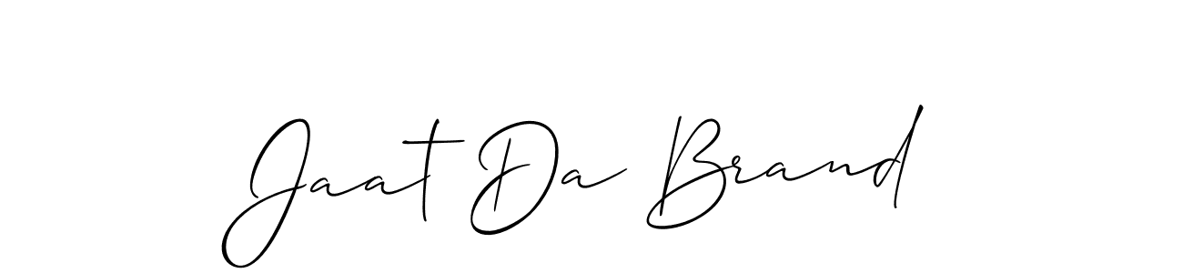 Make a beautiful signature design for name Jaat Da Brand. With this signature (Allison_Script) style, you can create a handwritten signature for free. Jaat Da Brand signature style 2 images and pictures png