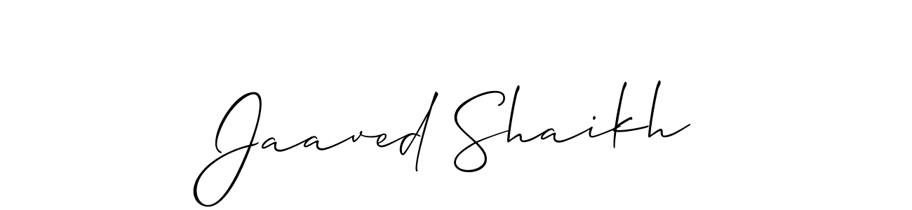 You should practise on your own different ways (Allison_Script) to write your name (Jaaved Shaikh) in signature. don't let someone else do it for you. Jaaved Shaikh signature style 2 images and pictures png