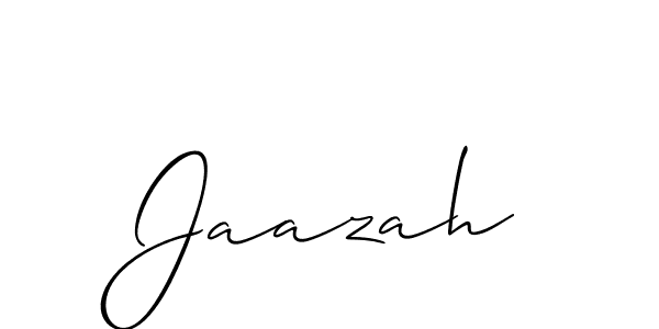 Design your own signature with our free online signature maker. With this signature software, you can create a handwritten (Allison_Script) signature for name Jaazah. Jaazah signature style 2 images and pictures png