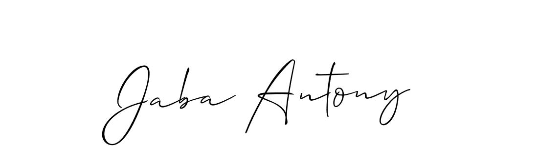 Use a signature maker to create a handwritten signature online. With this signature software, you can design (Allison_Script) your own signature for name Jaba Antony. Jaba Antony signature style 2 images and pictures png