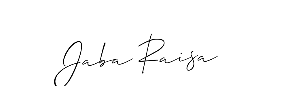 Also You can easily find your signature by using the search form. We will create Jaba Raisa name handwritten signature images for you free of cost using Allison_Script sign style. Jaba Raisa signature style 2 images and pictures png