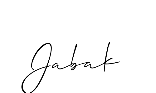 How to make Jabak name signature. Use Allison_Script style for creating short signs online. This is the latest handwritten sign. Jabak signature style 2 images and pictures png