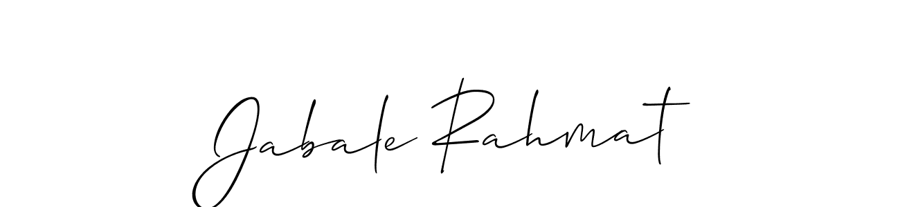 Similarly Allison_Script is the best handwritten signature design. Signature creator online .You can use it as an online autograph creator for name Jabale Rahmat. Jabale Rahmat signature style 2 images and pictures png
