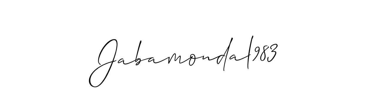 You should practise on your own different ways (Allison_Script) to write your name (Jabamondal983) in signature. don't let someone else do it for you. Jabamondal983 signature style 2 images and pictures png