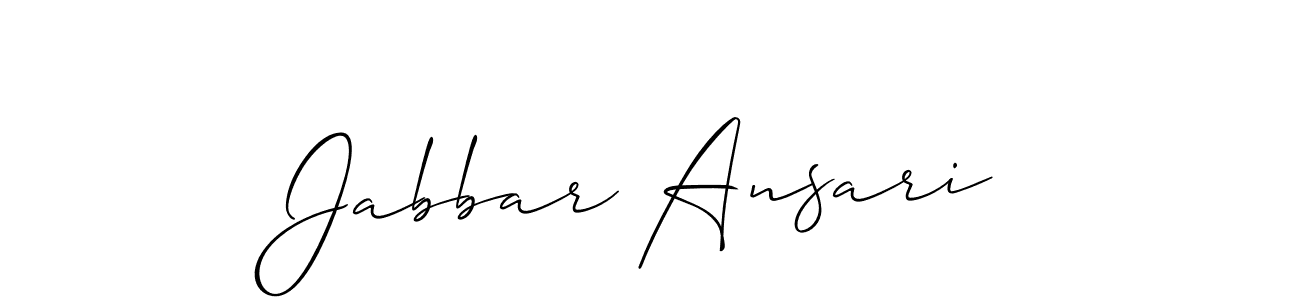 Use a signature maker to create a handwritten signature online. With this signature software, you can design (Allison_Script) your own signature for name Jabbar Ansari. Jabbar Ansari signature style 2 images and pictures png
