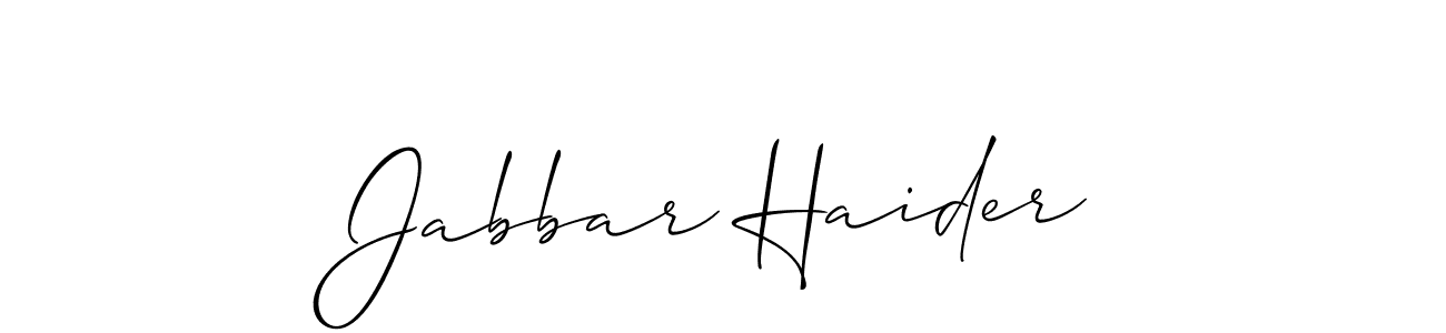 Make a beautiful signature design for name Jabbar Haider. With this signature (Allison_Script) style, you can create a handwritten signature for free. Jabbar Haider signature style 2 images and pictures png