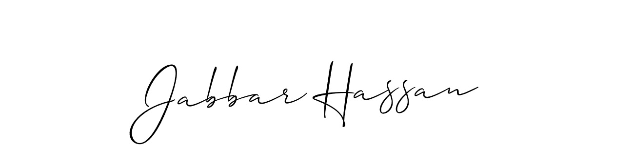 How to make Jabbar Hassan signature? Allison_Script is a professional autograph style. Create handwritten signature for Jabbar Hassan name. Jabbar Hassan signature style 2 images and pictures png