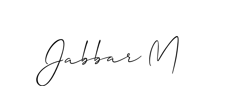 How to make Jabbar M name signature. Use Allison_Script style for creating short signs online. This is the latest handwritten sign. Jabbar M signature style 2 images and pictures png