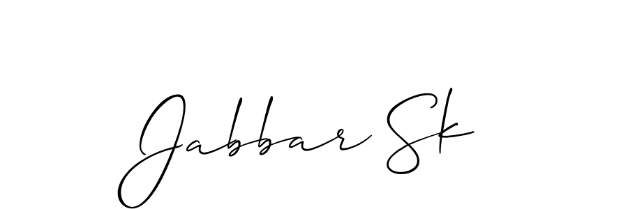 Create a beautiful signature design for name Jabbar Sk. With this signature (Allison_Script) fonts, you can make a handwritten signature for free. Jabbar Sk signature style 2 images and pictures png
