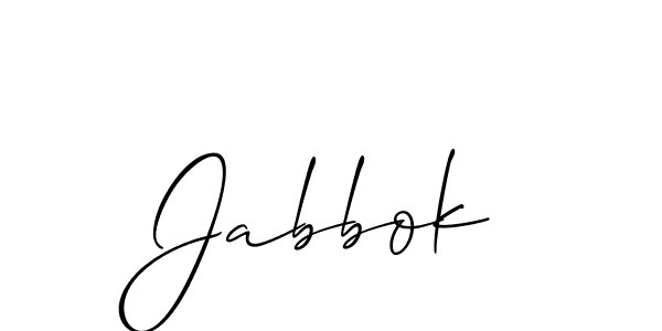 How to make Jabbok signature? Allison_Script is a professional autograph style. Create handwritten signature for Jabbok name. Jabbok signature style 2 images and pictures png