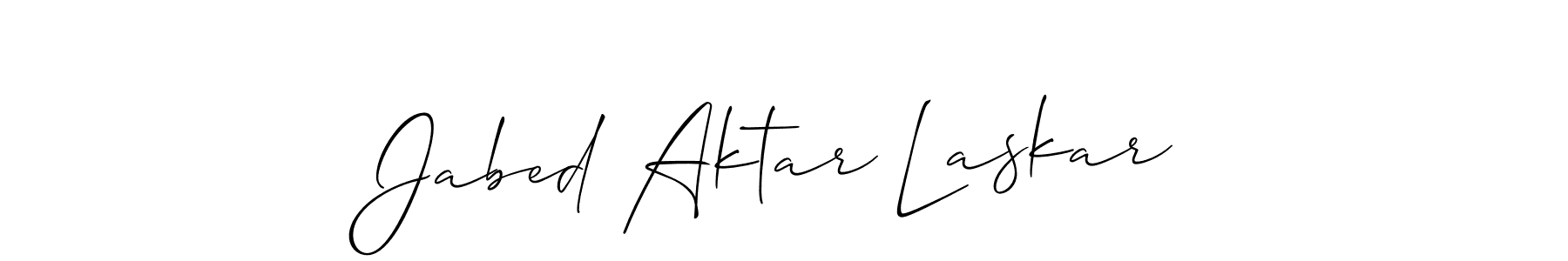 Also You can easily find your signature by using the search form. We will create Jabed Aktar Laskar name handwritten signature images for you free of cost using Allison_Script sign style. Jabed Aktar Laskar signature style 2 images and pictures png