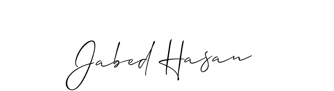 How to make Jabed Hasan name signature. Use Allison_Script style for creating short signs online. This is the latest handwritten sign. Jabed Hasan signature style 2 images and pictures png