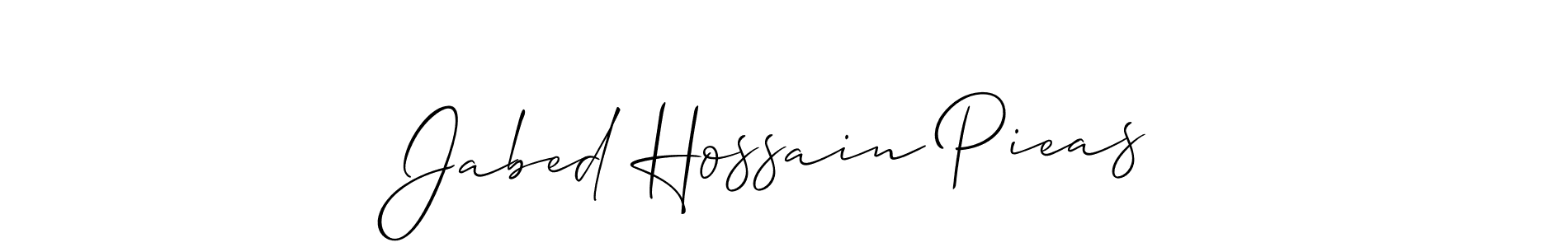Make a short Jabed Hossain Pieas signature style. Manage your documents anywhere anytime using Allison_Script. Create and add eSignatures, submit forms, share and send files easily. Jabed Hossain Pieas signature style 2 images and pictures png