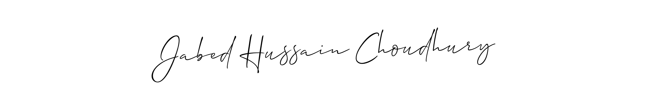 Also You can easily find your signature by using the search form. We will create Jabed Hussain Choudhury name handwritten signature images for you free of cost using Allison_Script sign style. Jabed Hussain Choudhury signature style 2 images and pictures png