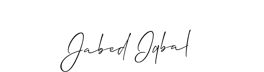 How to make Jabed Iqbal name signature. Use Allison_Script style for creating short signs online. This is the latest handwritten sign. Jabed Iqbal signature style 2 images and pictures png