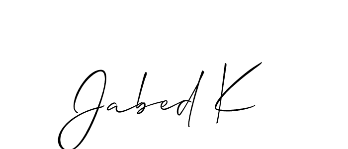 You can use this online signature creator to create a handwritten signature for the name Jabed K. This is the best online autograph maker. Jabed K signature style 2 images and pictures png