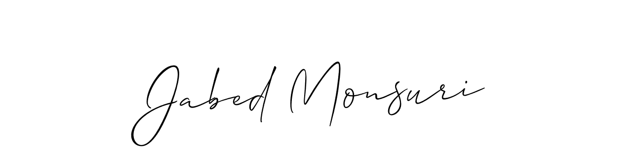 Use a signature maker to create a handwritten signature online. With this signature software, you can design (Allison_Script) your own signature for name Jabed Monsuri. Jabed Monsuri signature style 2 images and pictures png