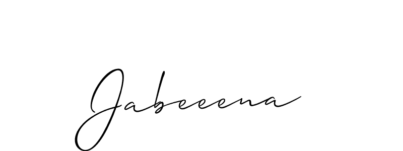 You should practise on your own different ways (Allison_Script) to write your name (Jabeeena) in signature. don't let someone else do it for you. Jabeeena signature style 2 images and pictures png