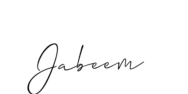 Design your own signature with our free online signature maker. With this signature software, you can create a handwritten (Allison_Script) signature for name Jabeem. Jabeem signature style 2 images and pictures png