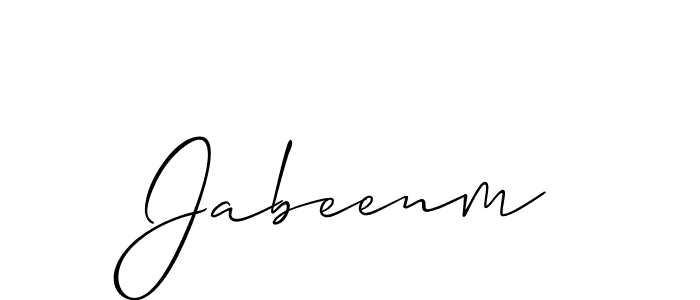 You should practise on your own different ways (Allison_Script) to write your name (Jabeenm) in signature. don't let someone else do it for you. Jabeenm signature style 2 images and pictures png