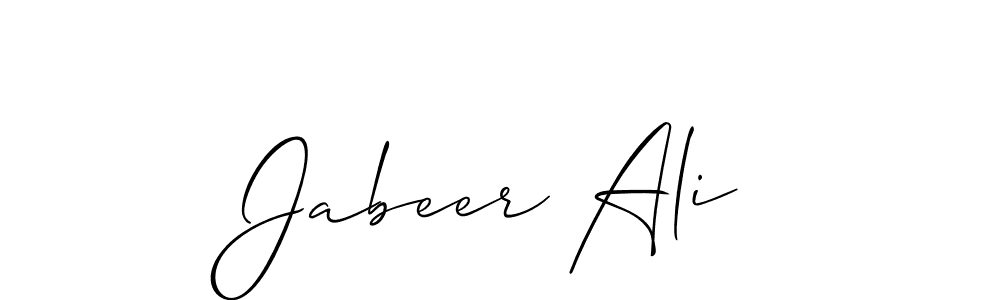 The best way (Allison_Script) to make a short signature is to pick only two or three words in your name. The name Jabeer Ali include a total of six letters. For converting this name. Jabeer Ali signature style 2 images and pictures png