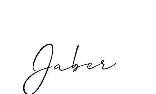 The best way (Allison_Script) to make a short signature is to pick only two or three words in your name. The name Jaber include a total of six letters. For converting this name. Jaber signature style 2 images and pictures png