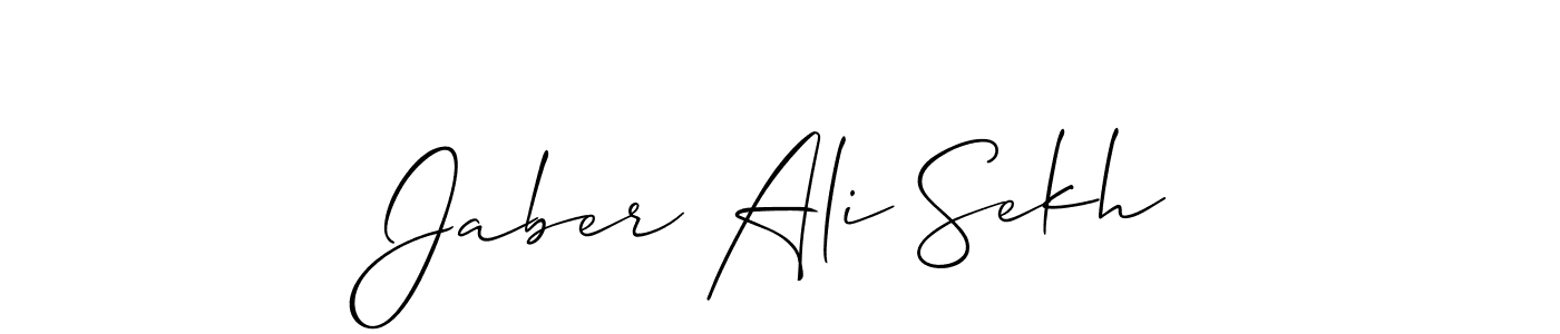 Design your own signature with our free online signature maker. With this signature software, you can create a handwritten (Allison_Script) signature for name Jaber Ali Sekh. Jaber Ali Sekh signature style 2 images and pictures png