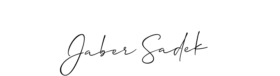 You should practise on your own different ways (Allison_Script) to write your name (Jaber Sadek) in signature. don't let someone else do it for you. Jaber Sadek signature style 2 images and pictures png