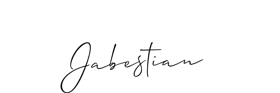 The best way (Allison_Script) to make a short signature is to pick only two or three words in your name. The name Jabestian include a total of six letters. For converting this name. Jabestian signature style 2 images and pictures png