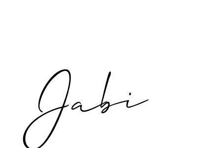 Use a signature maker to create a handwritten signature online. With this signature software, you can design (Allison_Script) your own signature for name Jabi. Jabi signature style 2 images and pictures png