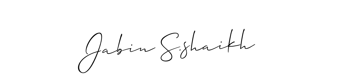 Also You can easily find your signature by using the search form. We will create Jabin S.shaikh name handwritten signature images for you free of cost using Allison_Script sign style. Jabin S.shaikh signature style 2 images and pictures png
