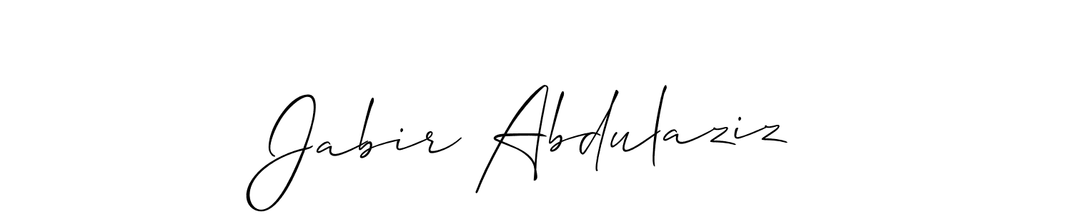 if you are searching for the best signature style for your name Jabir Abdulaziz. so please give up your signature search. here we have designed multiple signature styles  using Allison_Script. Jabir Abdulaziz signature style 2 images and pictures png